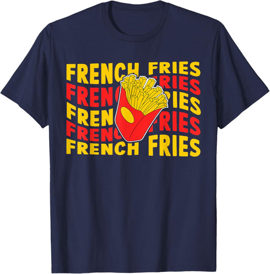 Retro Franch Fries For Kids Men Women French Fries Fryer T-Shirt - T-Shirt | Navy