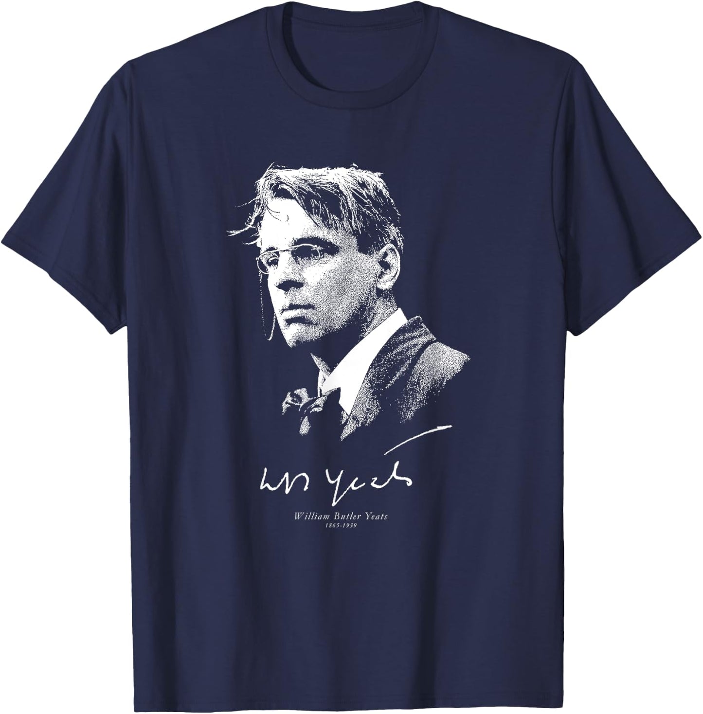 W B Yeats-Irish Poet Potry Literature Books T-Shirt - T-Shirt | Navy