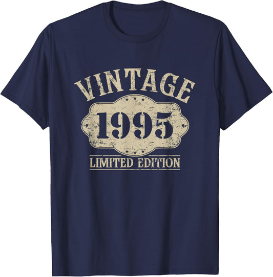 30th Birthday Born 1995 Limited Edition Vintage 1995 T-Shirt - T-Shirt | Navy