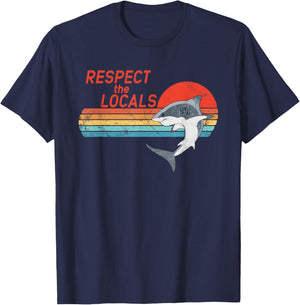Respect the Locals White Shark T-Shirt - T-Shirt | Navy