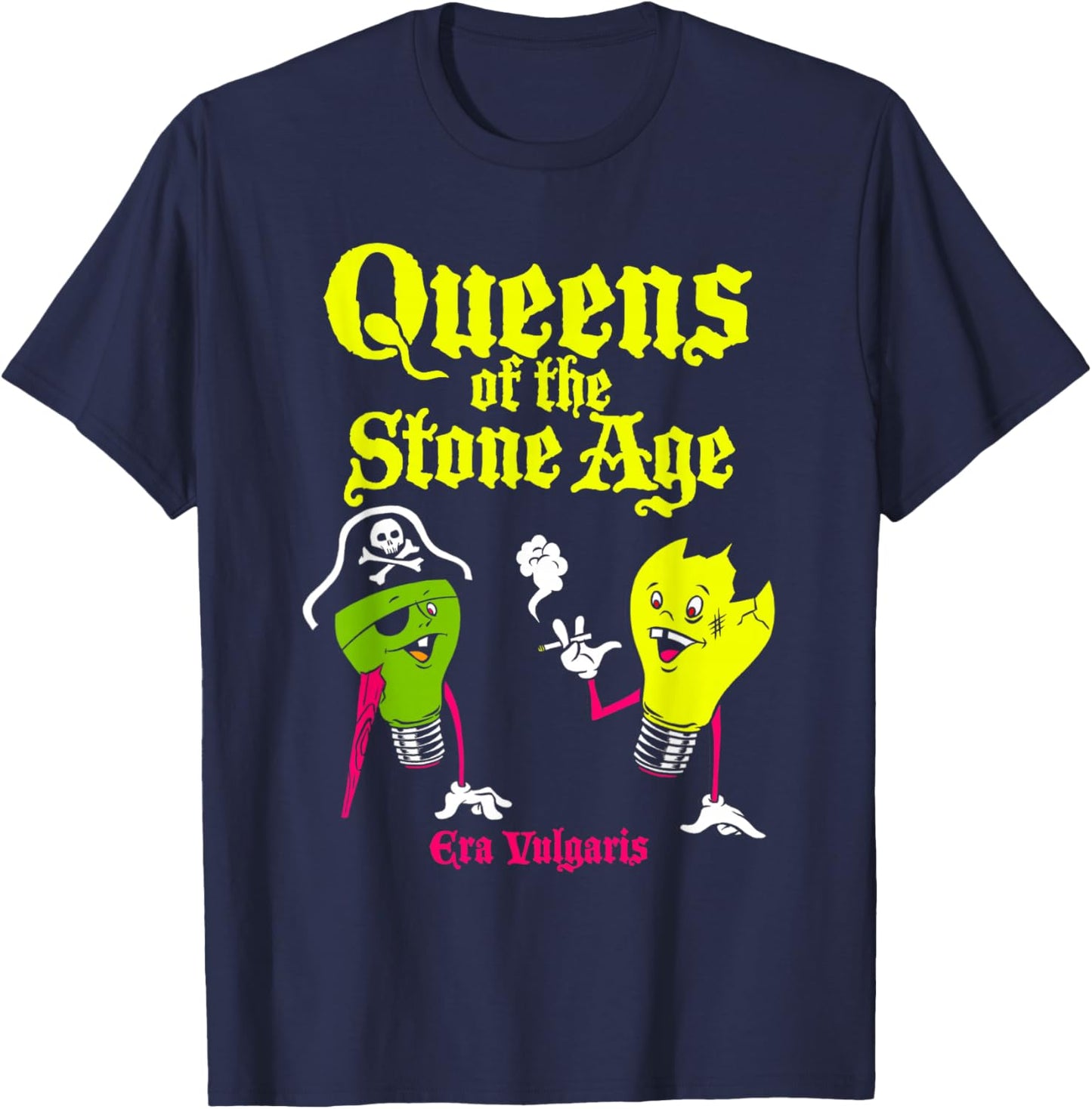 Official Queens of The Stone Age Era Vulgaris T-Shirt - T-Shirt | Navy