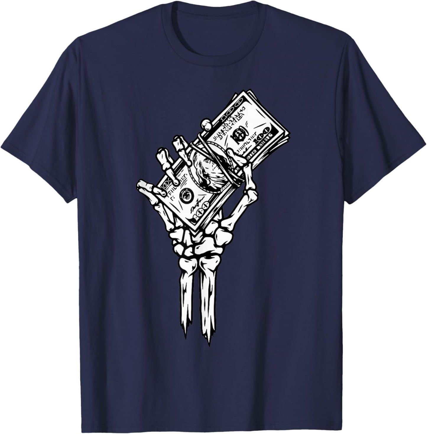 Death Grip Money Hand T-Shirt - T-Shirt | Navy