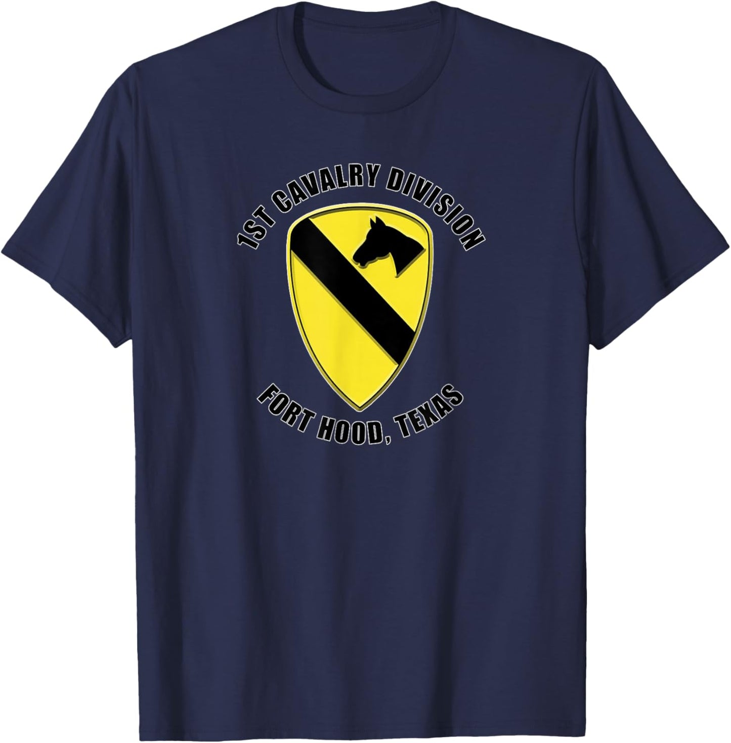 1st Cavalry Division Fort Hood Texas Emblem Veteran Gift T-Shirt - T-Shirt | Navy