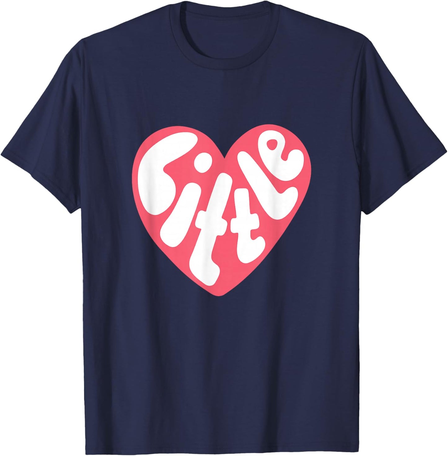 Big Little Sorority Reveal Little Pink Heart T-Shirt - T-Shirt | Navy
