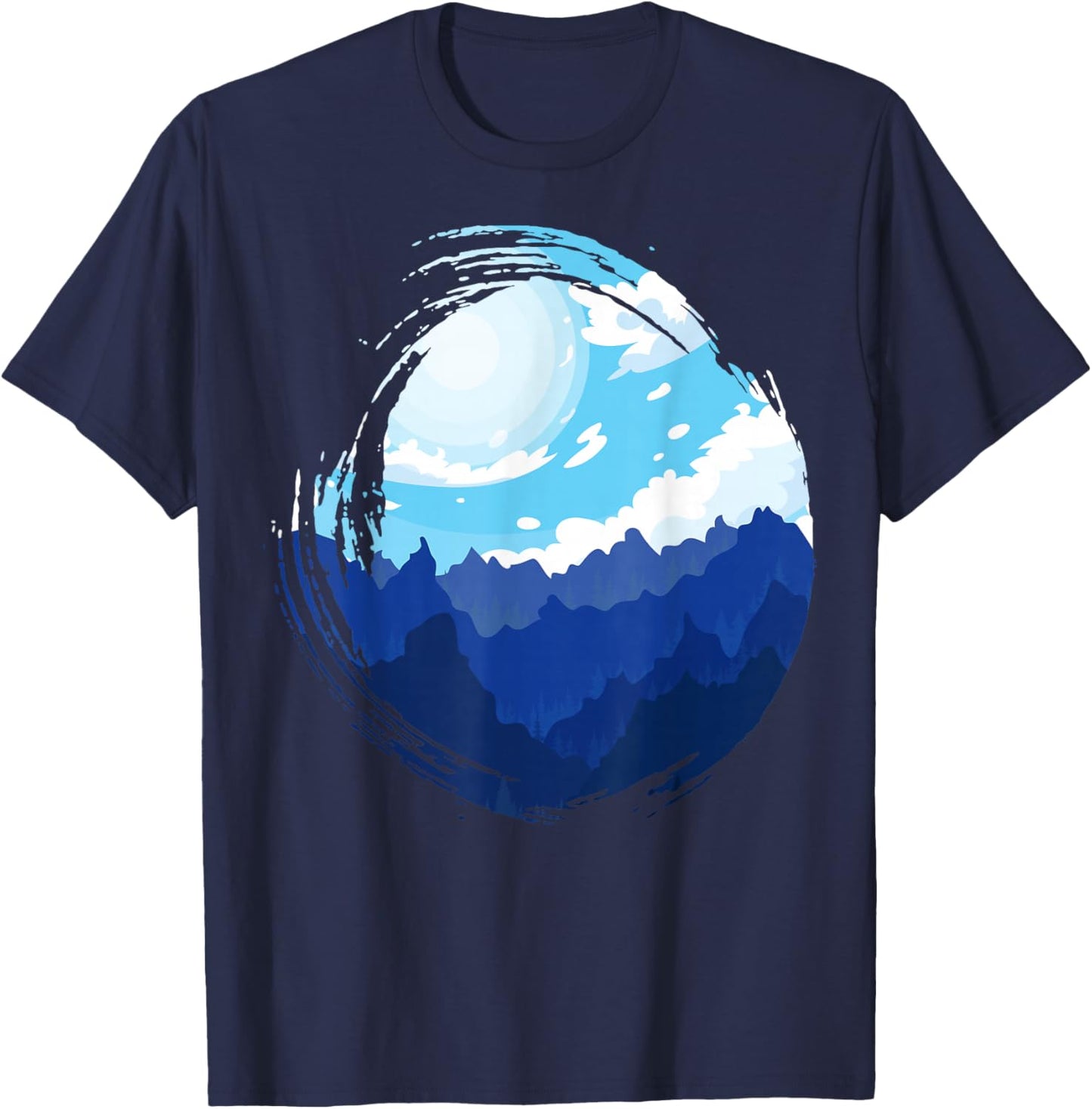 Timeless Mountain, Nature Trees and Forest T-Shirt - T-Shirt | Navy