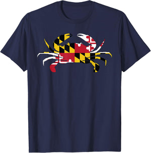 Maryland Crab State Pride Flag T-Shirt - T-Shirt | Navy