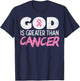 God Is Greater Than Cancer Ribbon Breast Cancer Awareness T-Shirt - T-Shirt | Navy