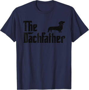 The Dogfather Dachshund Wiener Dog Funny Father Dog Lover T-Shirt - T-Shirt | Navy