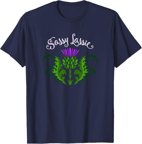 Funny Scotland Sassy Lassie Thistle Flower Celtic Heritage