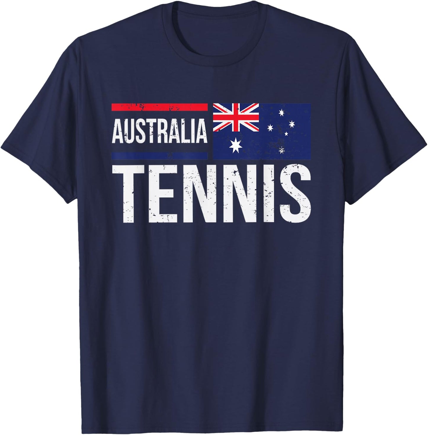 Australia Tennis Aussie Flag For Fans Players T-Shirt - T-Shirt | Navy