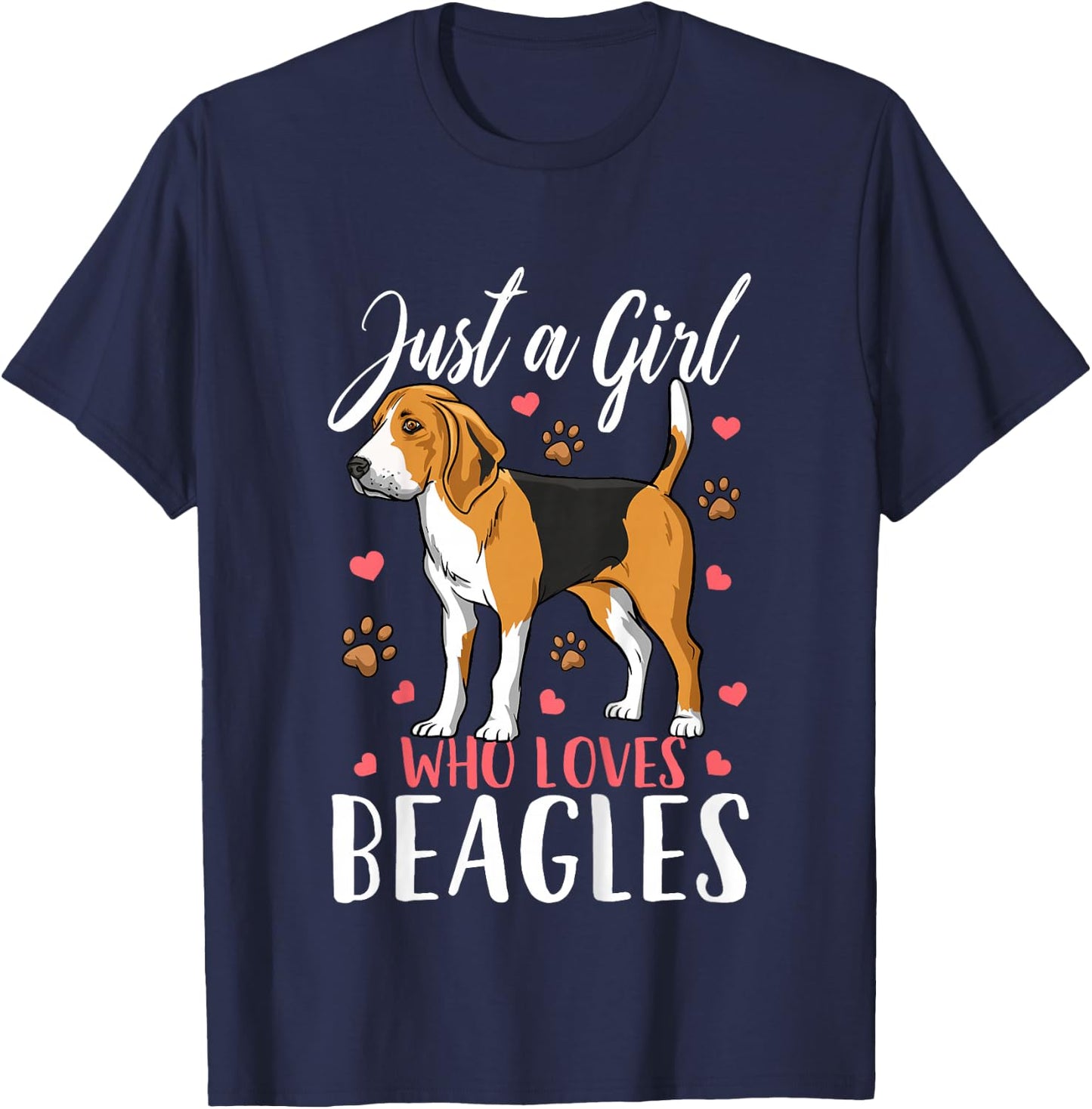 Kids Beagle Just A Girl Who Loves Beagles Gift T-Shirt - T-Shirt | Navy
