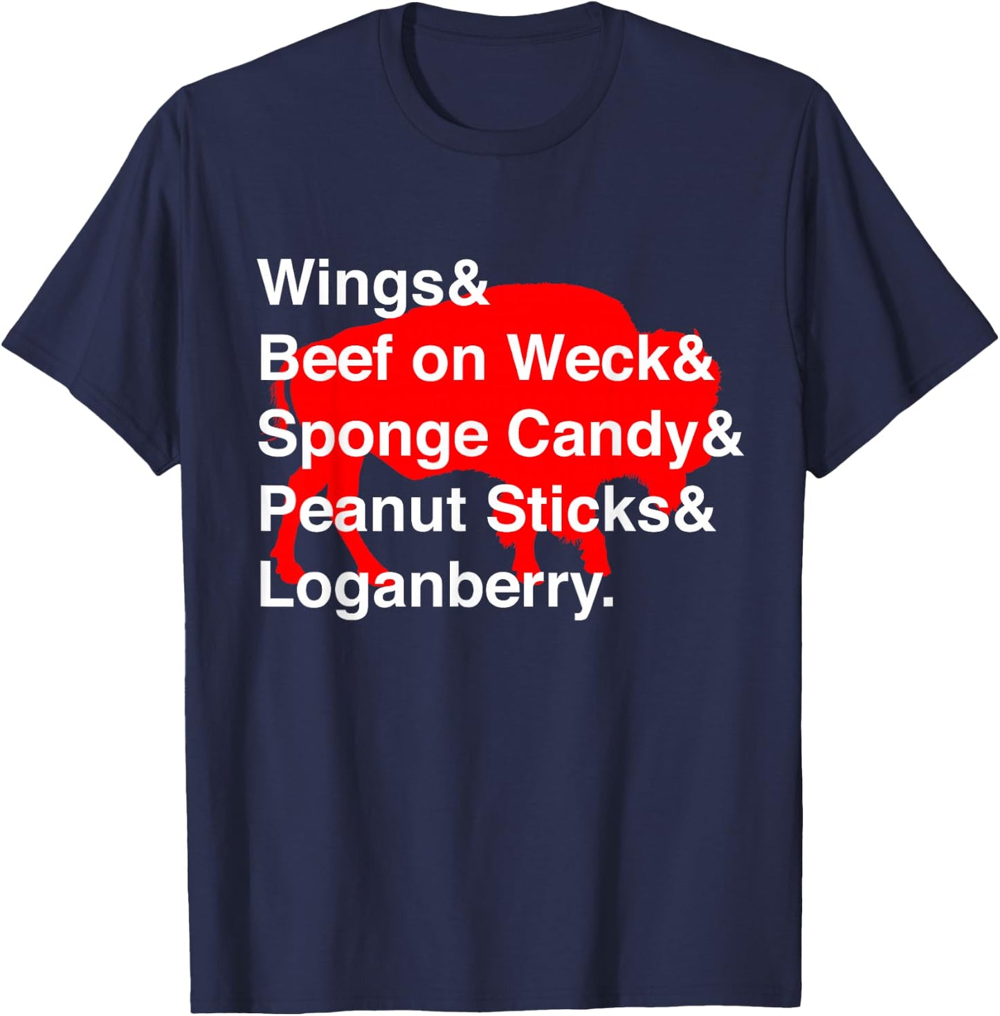 Classic Buffalo New York Foods Cute Buffalo NY Foodie T-Shirt - T-Shirt | Navy