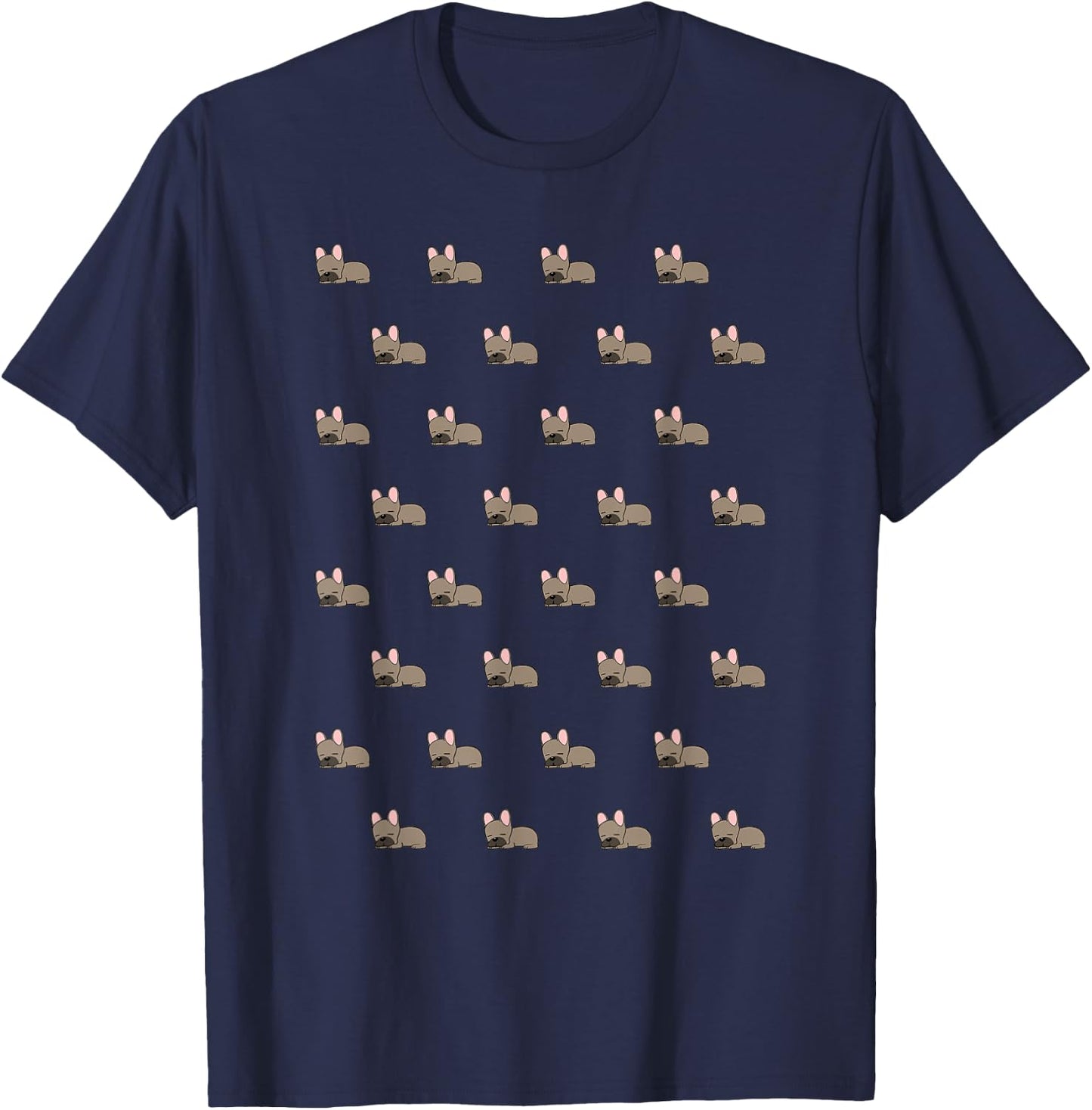 French Bulldog Pattern Cute Frenchie Dog Lover Owner T-Shirt - T-Shirt | Navy
