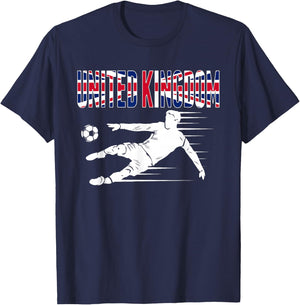 United Kingdom Soccer Fans Jersey British Football Supporter T-Shirt - T-Shirt | Navy