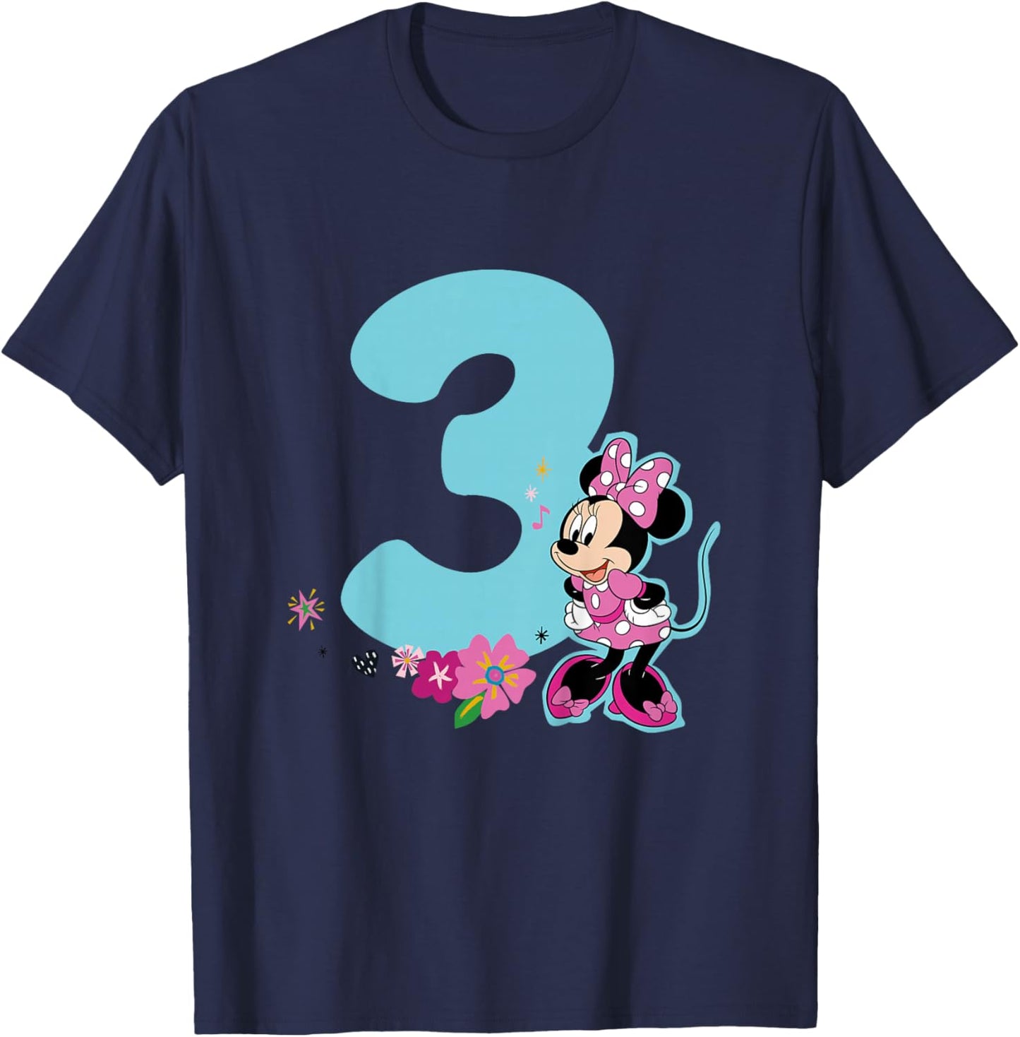 Kinder Minnie Mouse 3 Geburtstag T-Shirt - T-Shirt | Navy