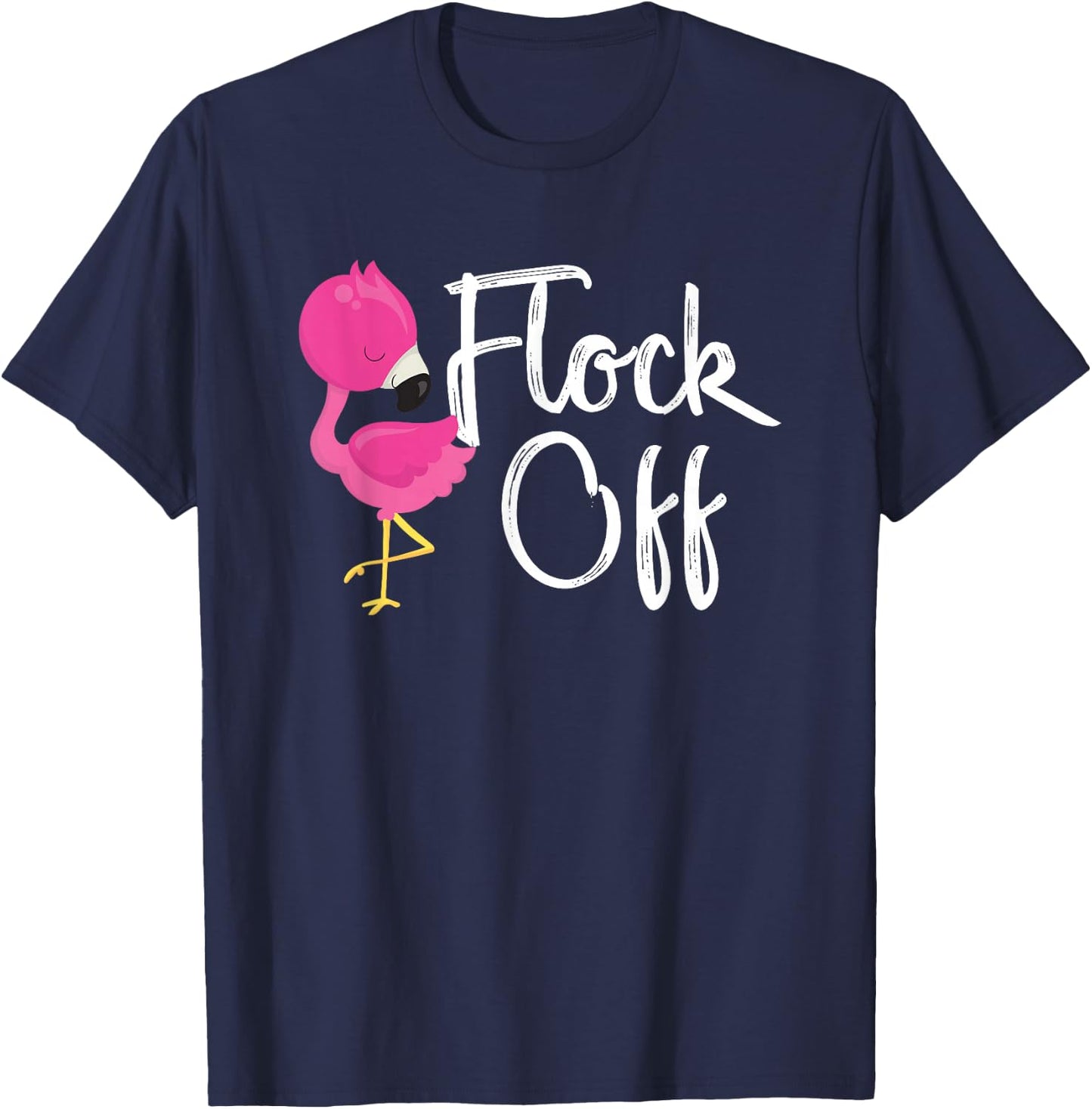 Flamingo Flock Off T-Shirt - T-Shirt | Navy