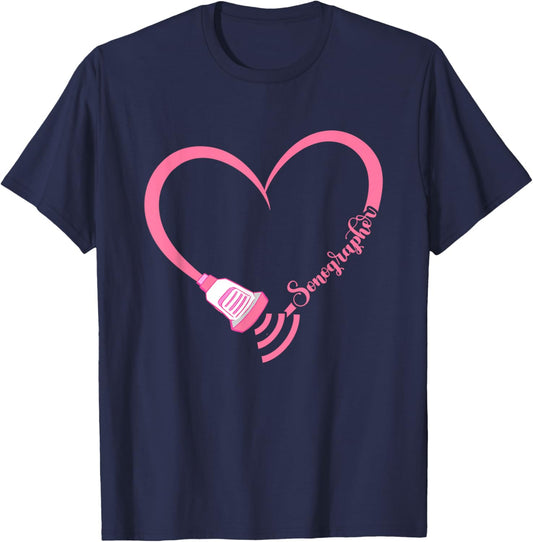 Ultrasound Tech Sonographer Ultrasound Technologist Heart T-Shirt - T-Shirt | Navy