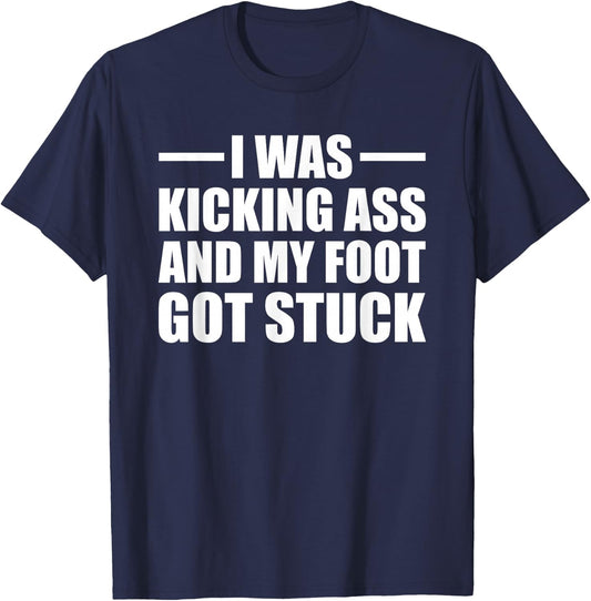 Funny Broken Foot Leg Joke Recovery Surgery Injury Gift T-Shirt - T-Shirt | Navy