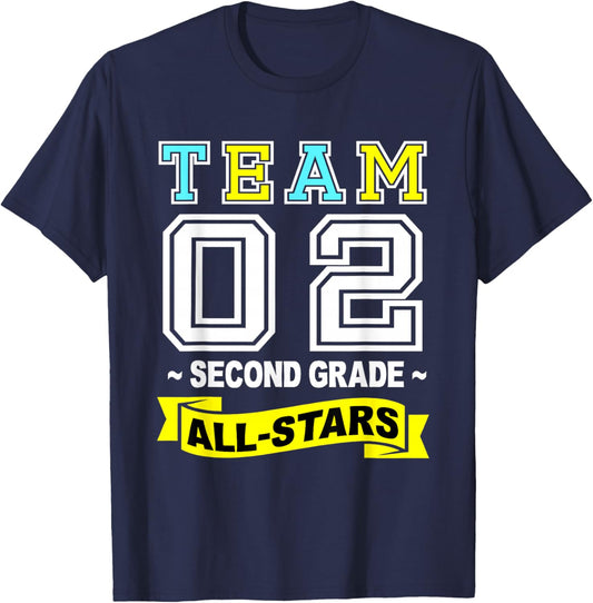 Retro Team 2nd Grade Shirt All-Stars Sport Jersey For Kids T-Shirt - T-Shirt | Navy