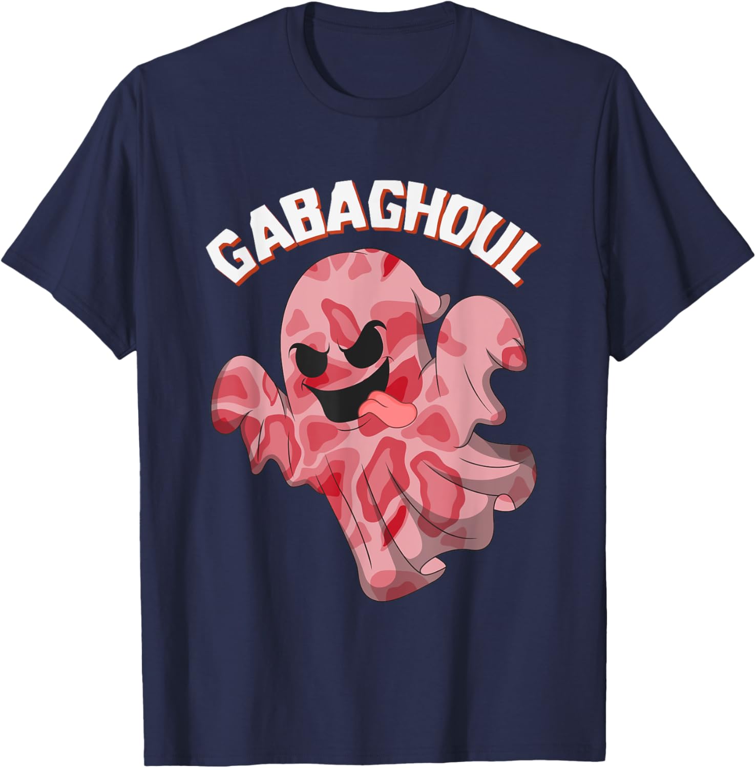 Gabaghoul Ghost Italian Ham Halloween Gabagool Parody T-Shirt - T-Shirt | Navy