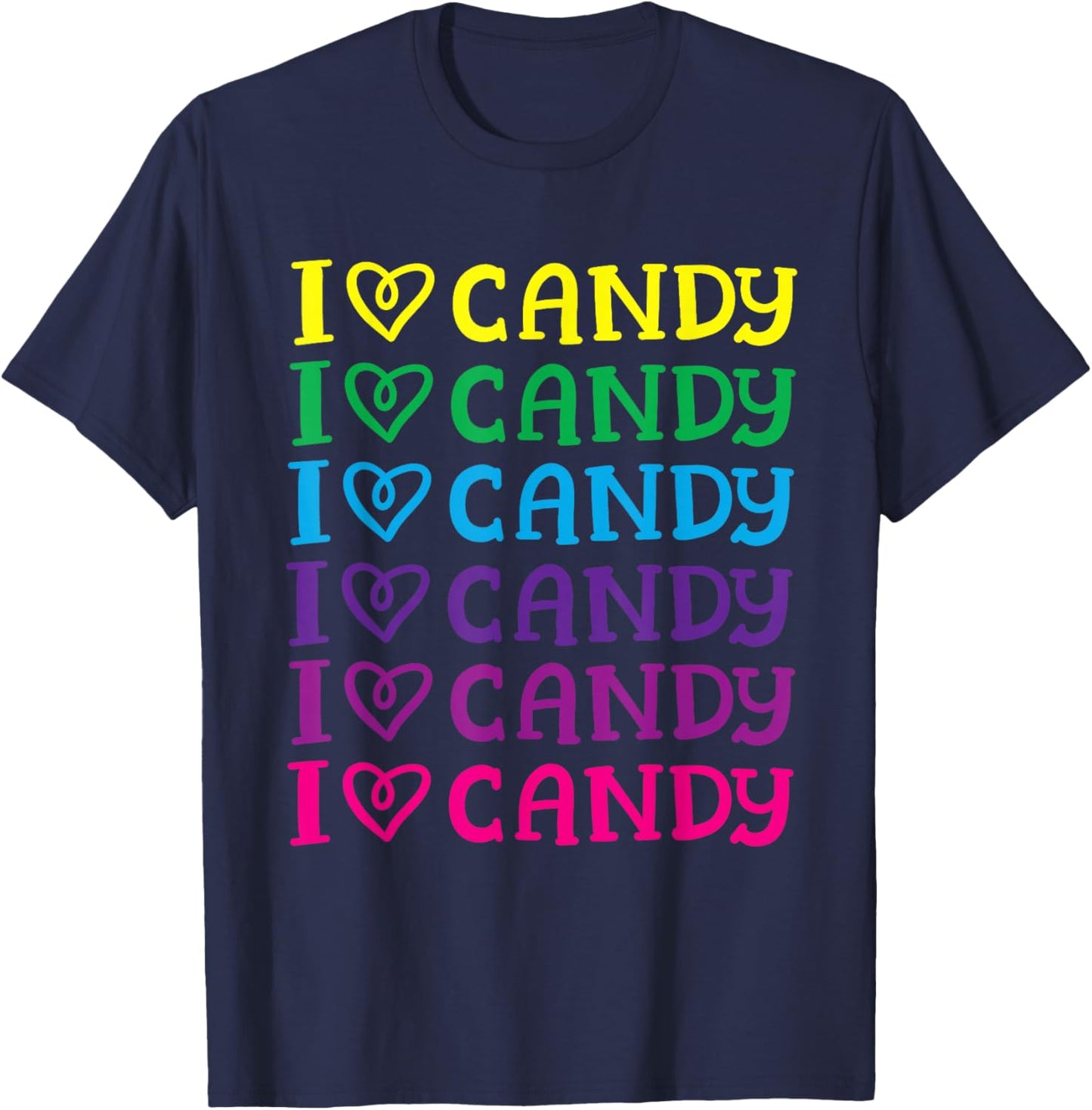 I Love Candy Cute Halloween Party Trick or Treat Costume Kid T-Shirt - T-Shirt | Navy