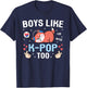 Boys Like K-Pop Too Cute Kawaii Fox Korean Music Kids K-Pop T-Shirt - T-Shirt | Navy
