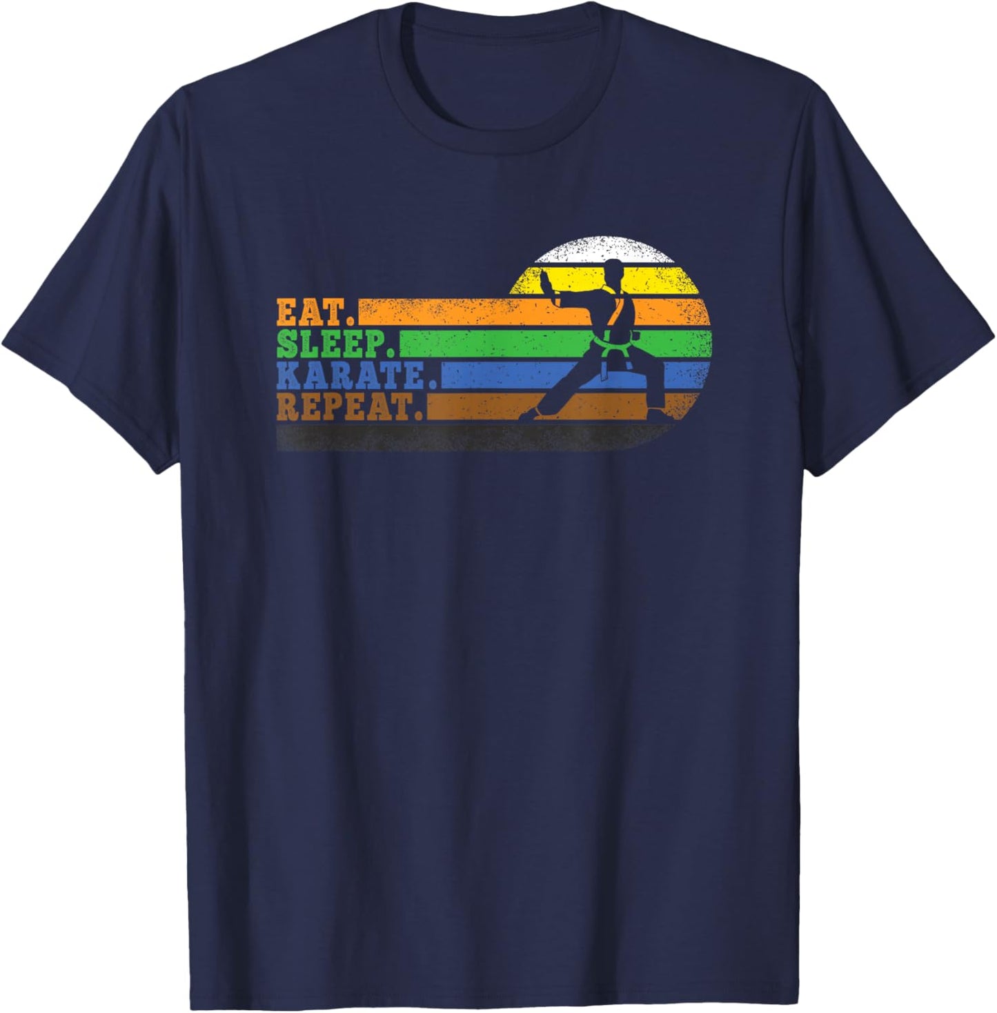 Eat Sleep Karate Repeat Men Women Boys Girls Kids T-Shirt - T-Shirt | Navy