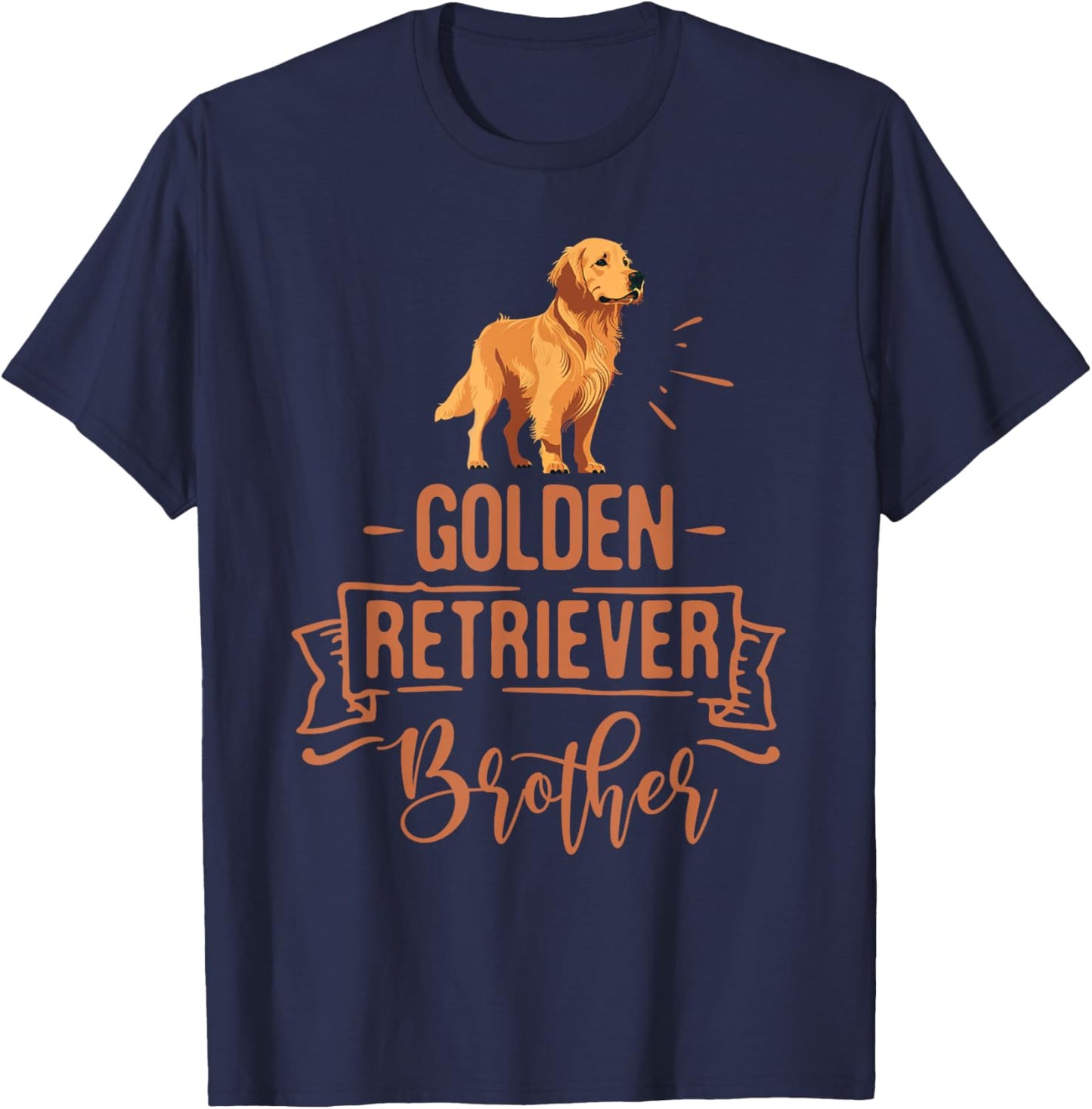 Dog Golden Retriever Brother Vintage Golden Retriever Dad Women Kids T-Shirt - T-Shirt | Navy