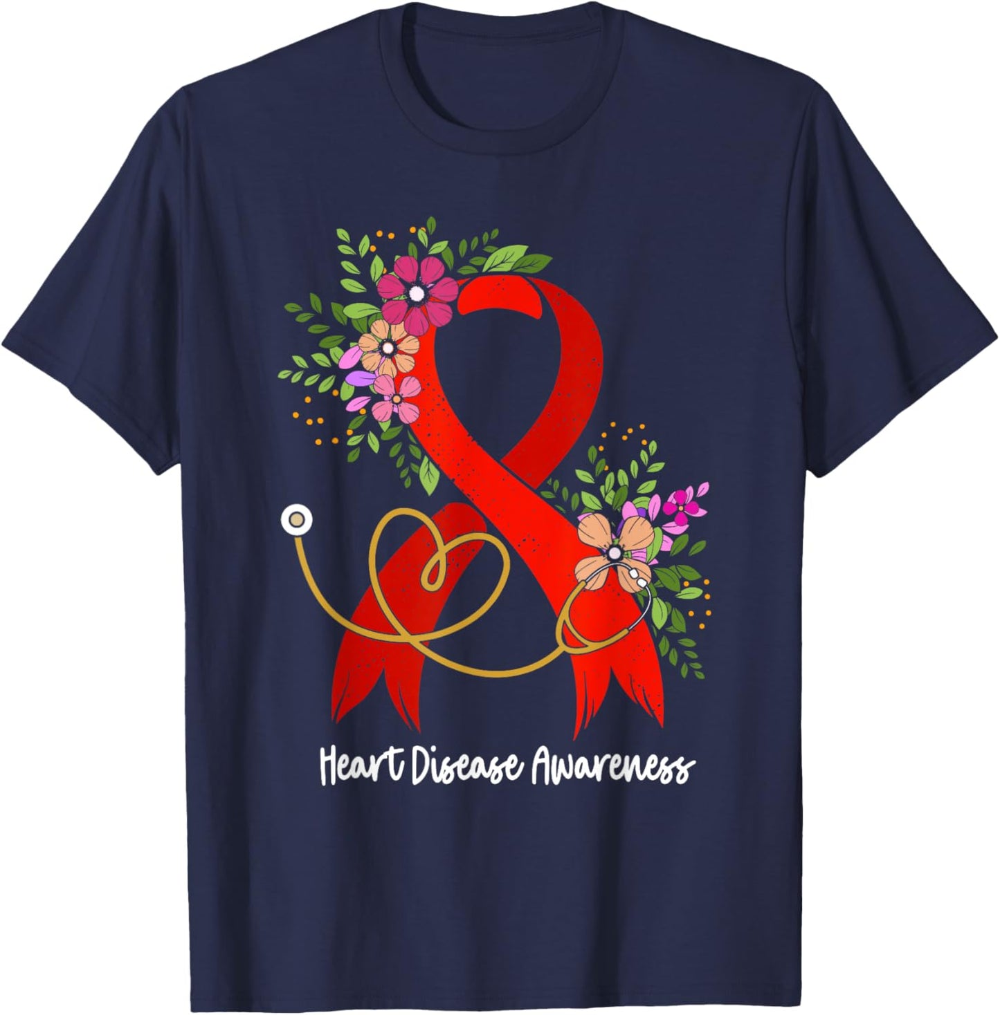 Cardiac Heart Disease Awareness Cardiologist Nurse T-Shirt - T-Shirt | Navy