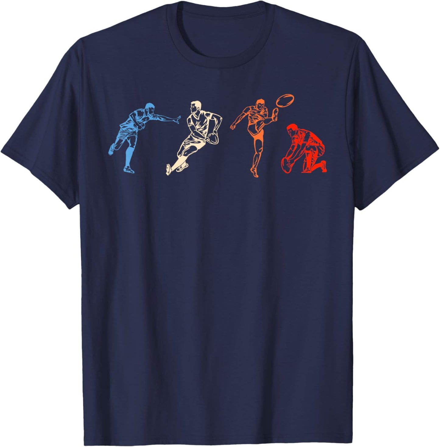Rugby Football Player Retro Vintage Sport Athlete League T-Shirt - T-Shirt | Navy