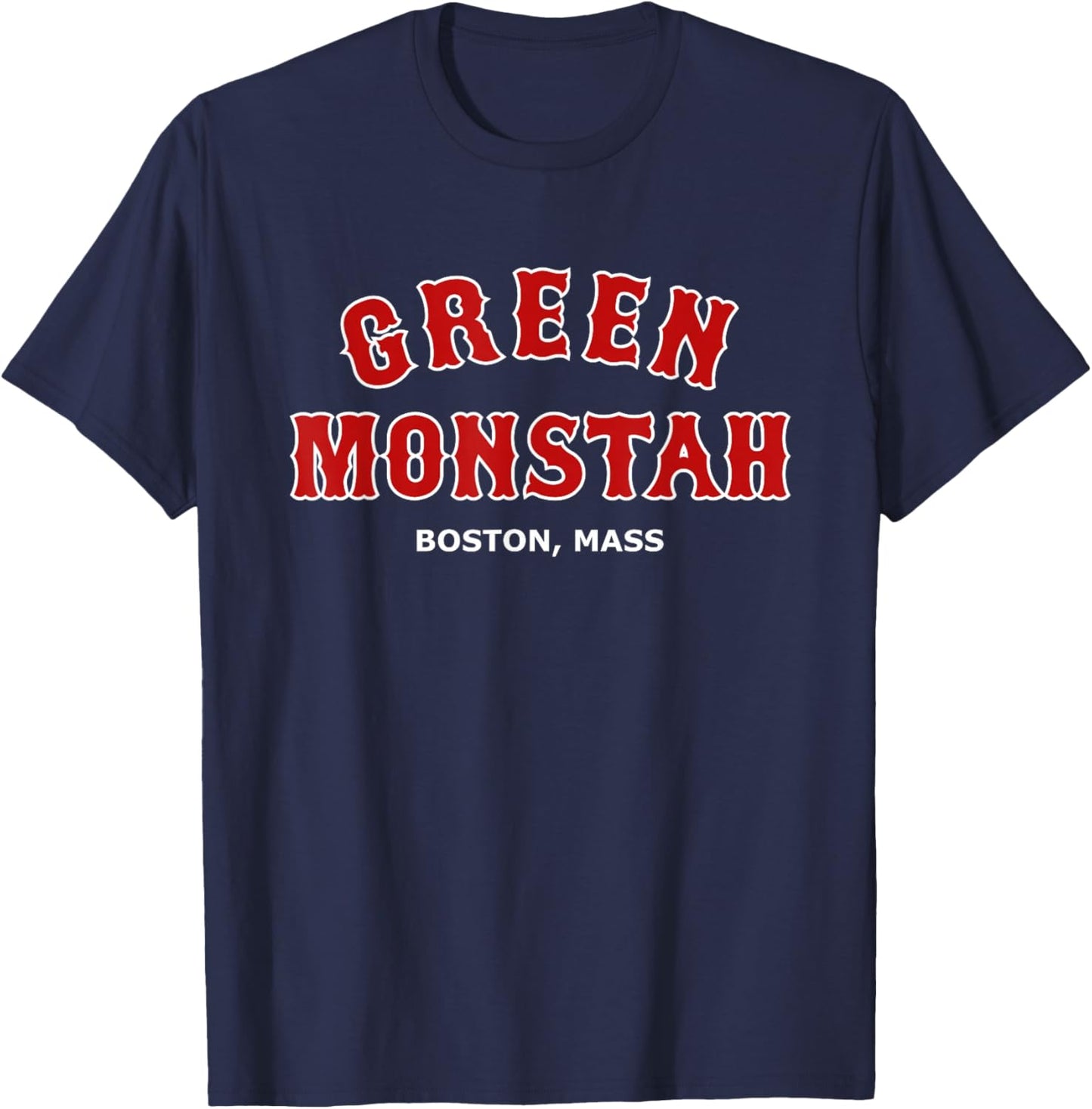 Green Monstah Funny Boston Mass New England Sports Gift T-Shirt - T-Shirt | Navy