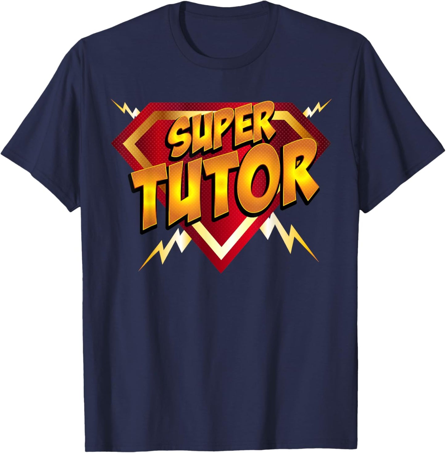 Super Tutor Superhero Instructor Lover's Comic Style T-Shirt - T-Shirt | Navy