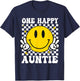 One Happy Dude Auntie happy face 1st Birthday Family T-Shirt - T-Shirt | Navy