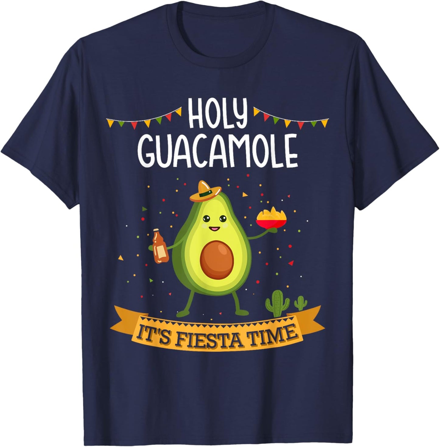 Holy guacamole with avocado for Cinco de Mayo fiesta time T-Shirt - T-Shirt | Navy