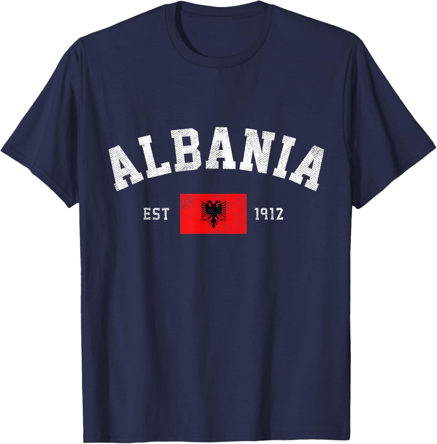 Albania Est. 1912 Albanian Flag Independence Day T-Shirt - T-Shirt | Navy