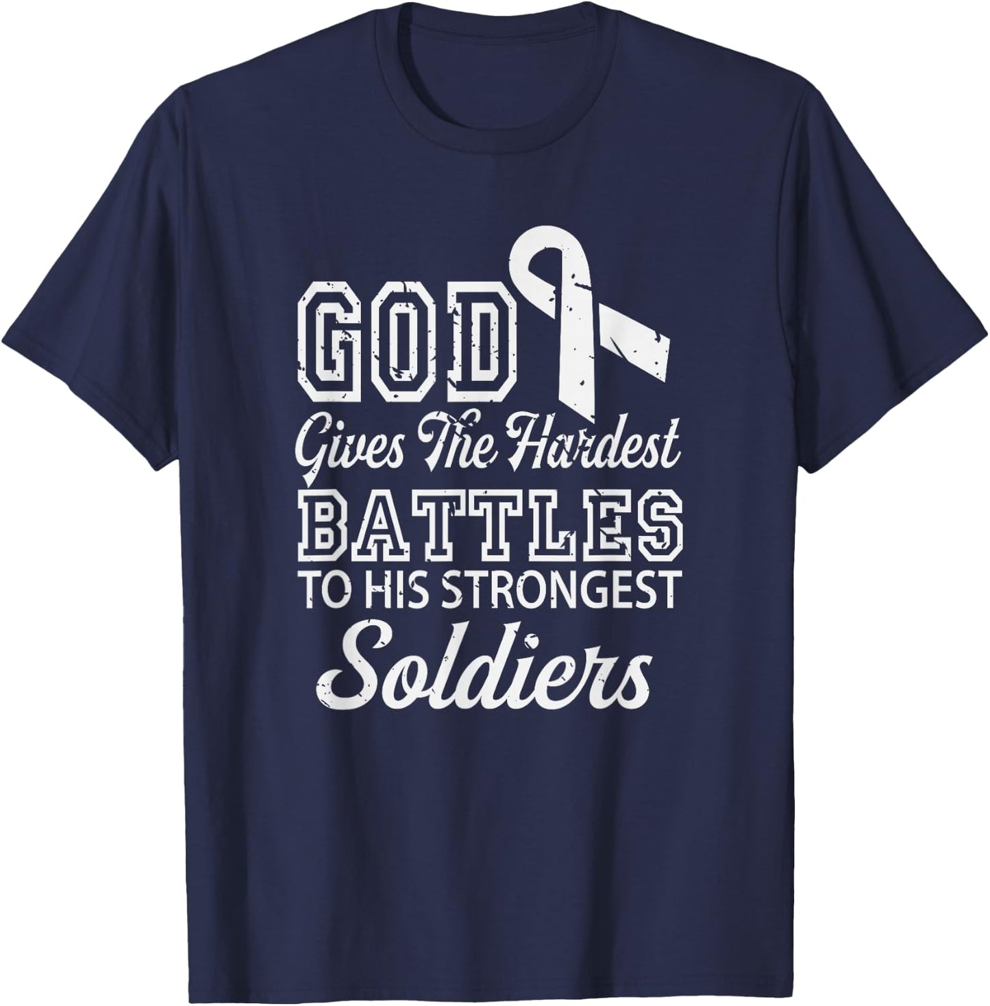 Jesus Prayer Lung Cancer Warrior Gift Lung Cancer Awareness T-Shirt - T-Shirt | Navy