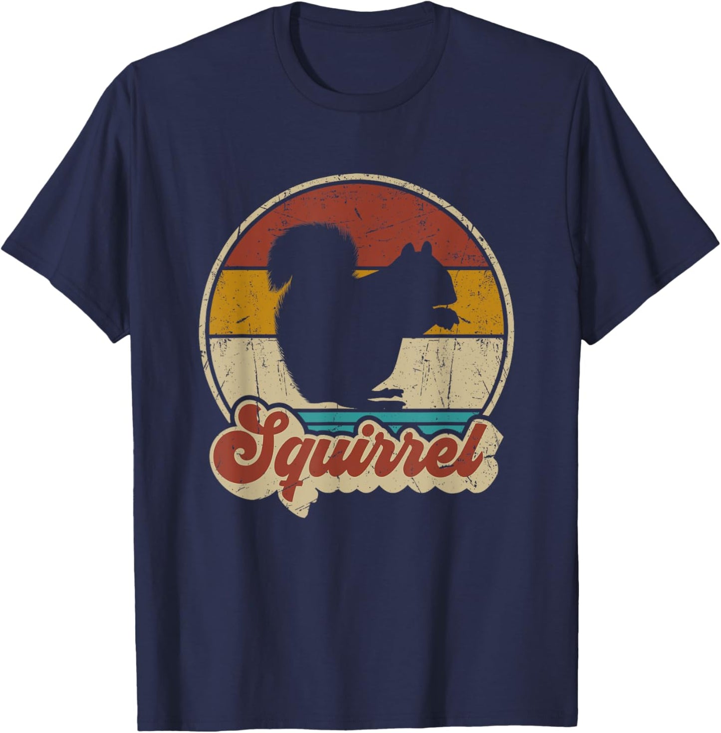 Vintage Squirrel Men Women Kids Boys Girls Funny Retro T-Shirt - T-Shirt | Navy