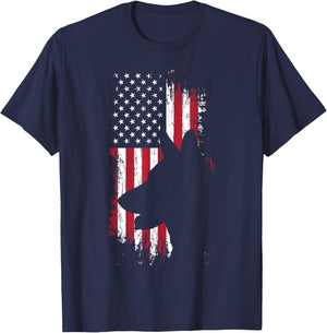 German Shepherd American Flag Shirt USA Patriotic Dog Gift T-Shirt - T-Shirt | Navy