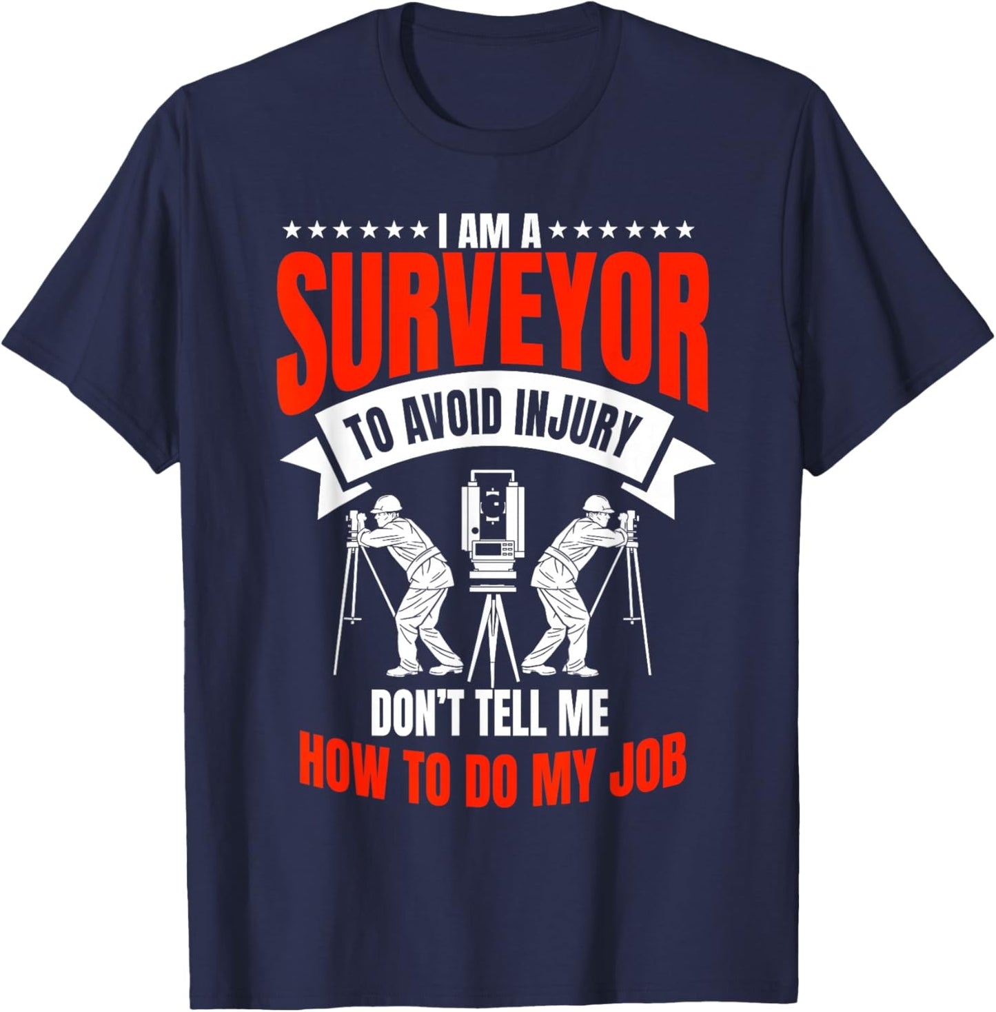Surveyor Land Surveying Apparel -Adults Black X-Small Regular Fit Short Sleeve Cotton Land Surveyor Surveying Valuer Geodesists Cartographer T-Shirt - T-Shirt | Navy