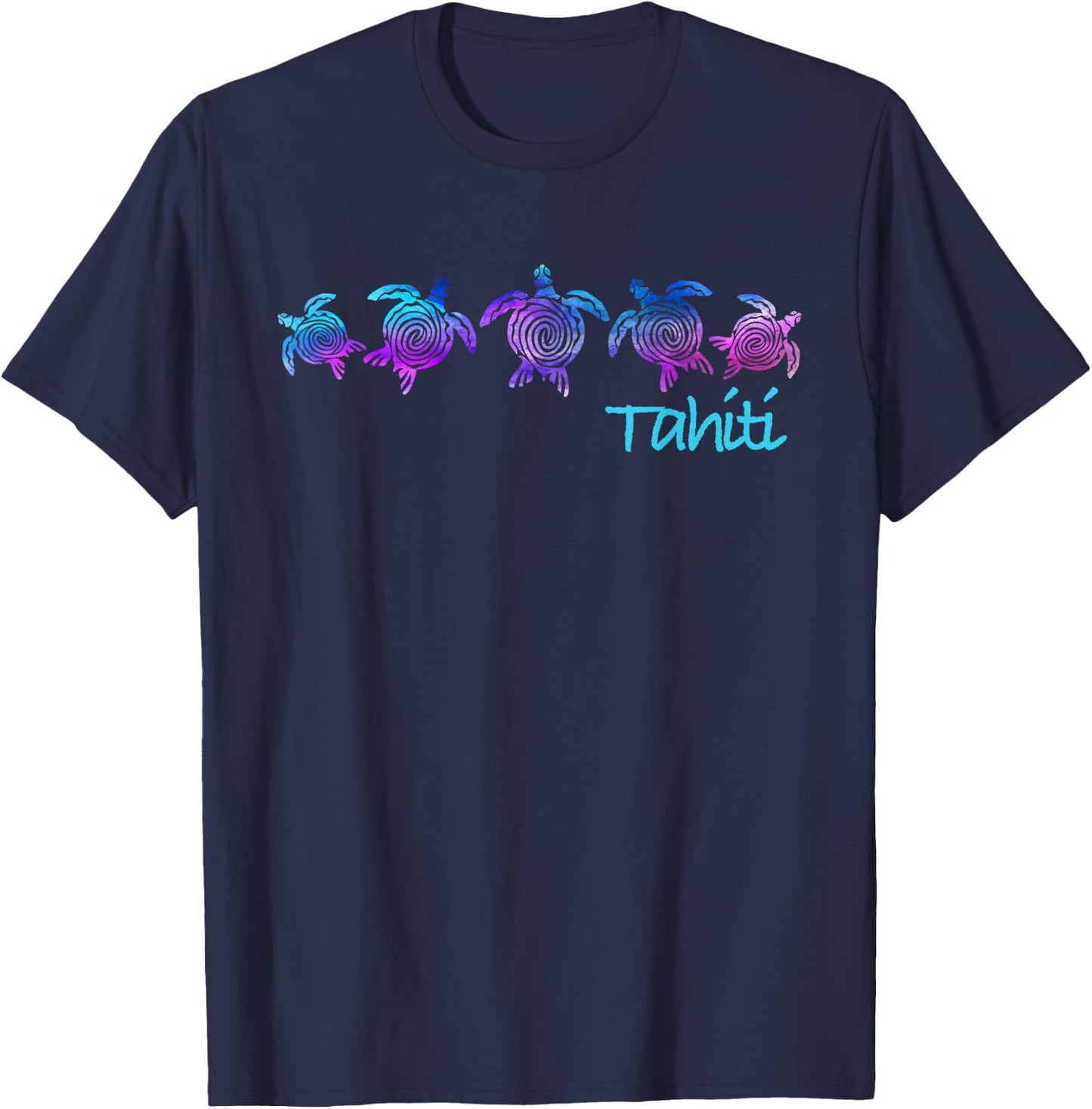 Tahiti Beach Design / Tribal Turtle Gift T-Shirt - T-Shirt | Navy