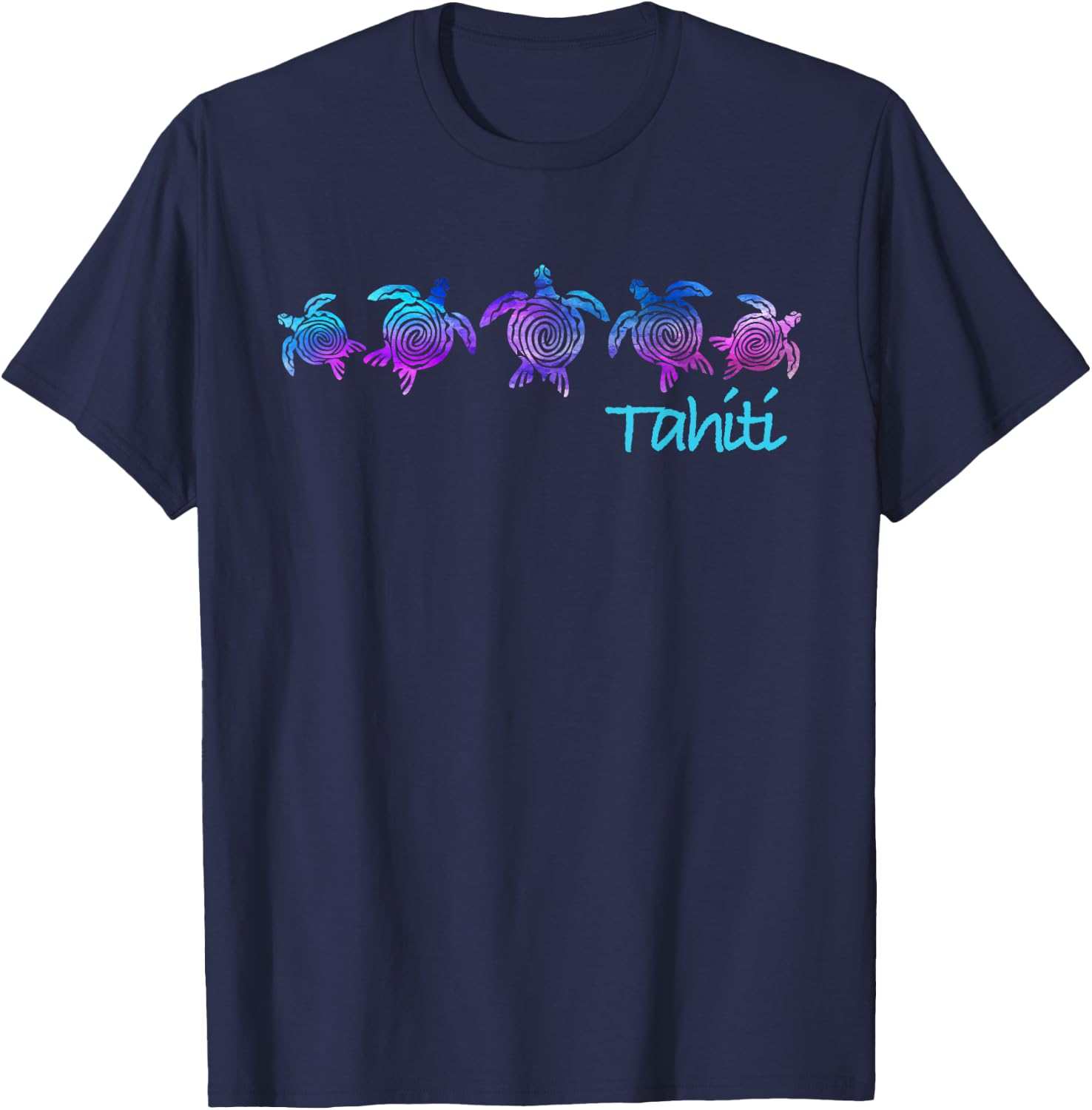 Tahiti Beach Design / Tribal Turtle Gift T-Shirt - T-Shirt | Navy