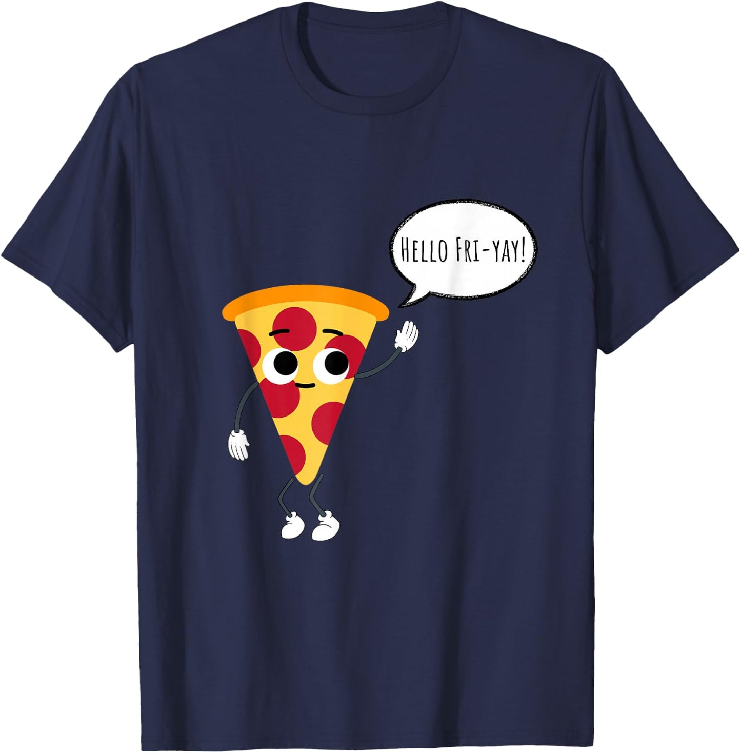 Funny Pizza Friday Men Women Kids Pizza Parlor Shop T-Shirt - T-Shirt | Navy