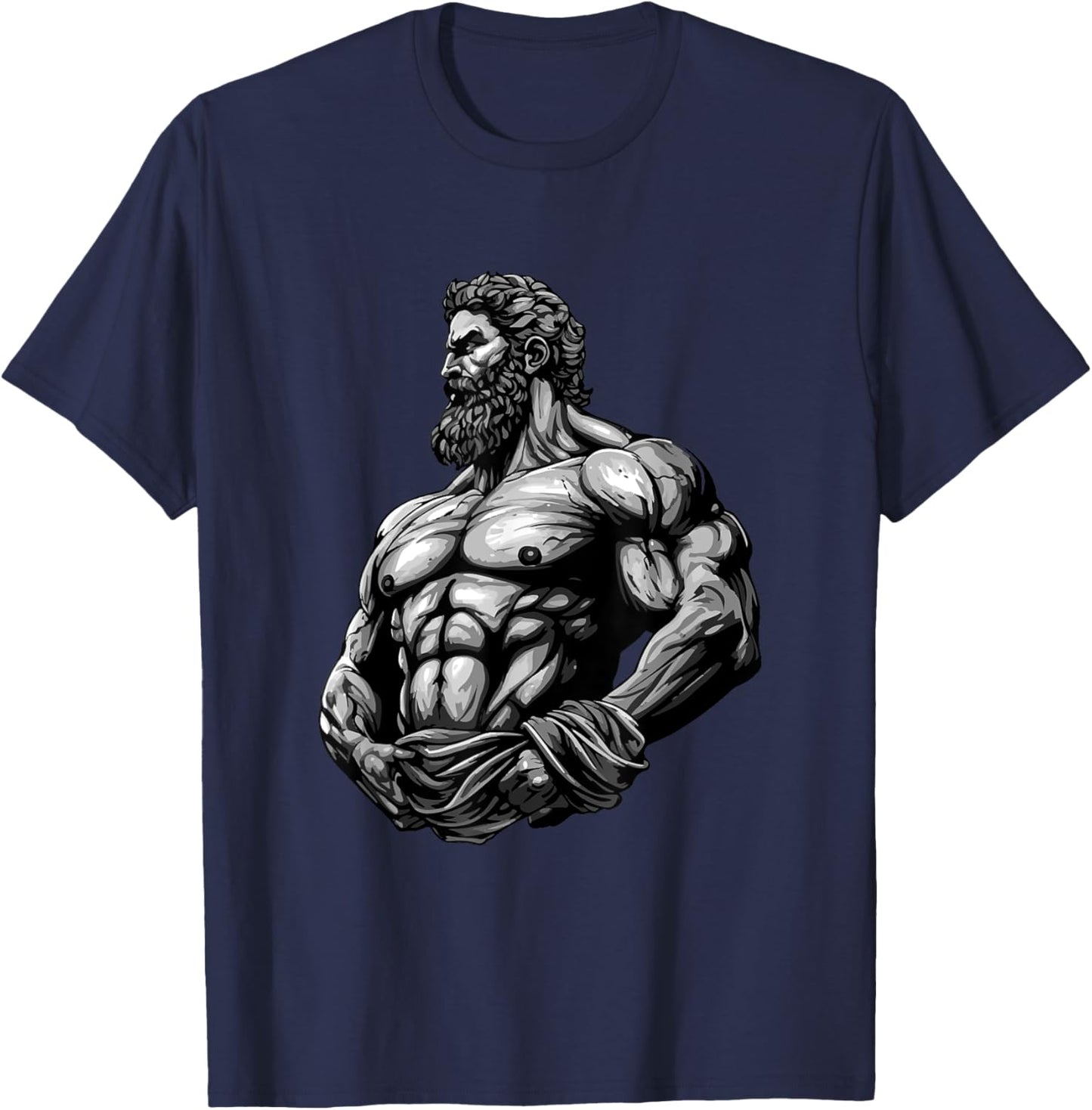 Greek Warrior Bodybuilding Gym Muscles Fitness T-Shirt - T-Shirt | Navy