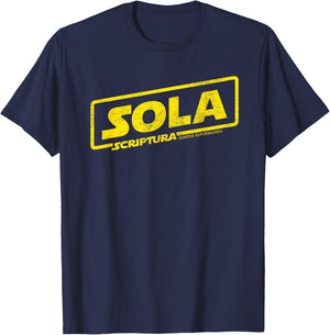 Reformation Sola Scriptura Theology Distressed Graphic T-Shirt - T-Shirt | Navy