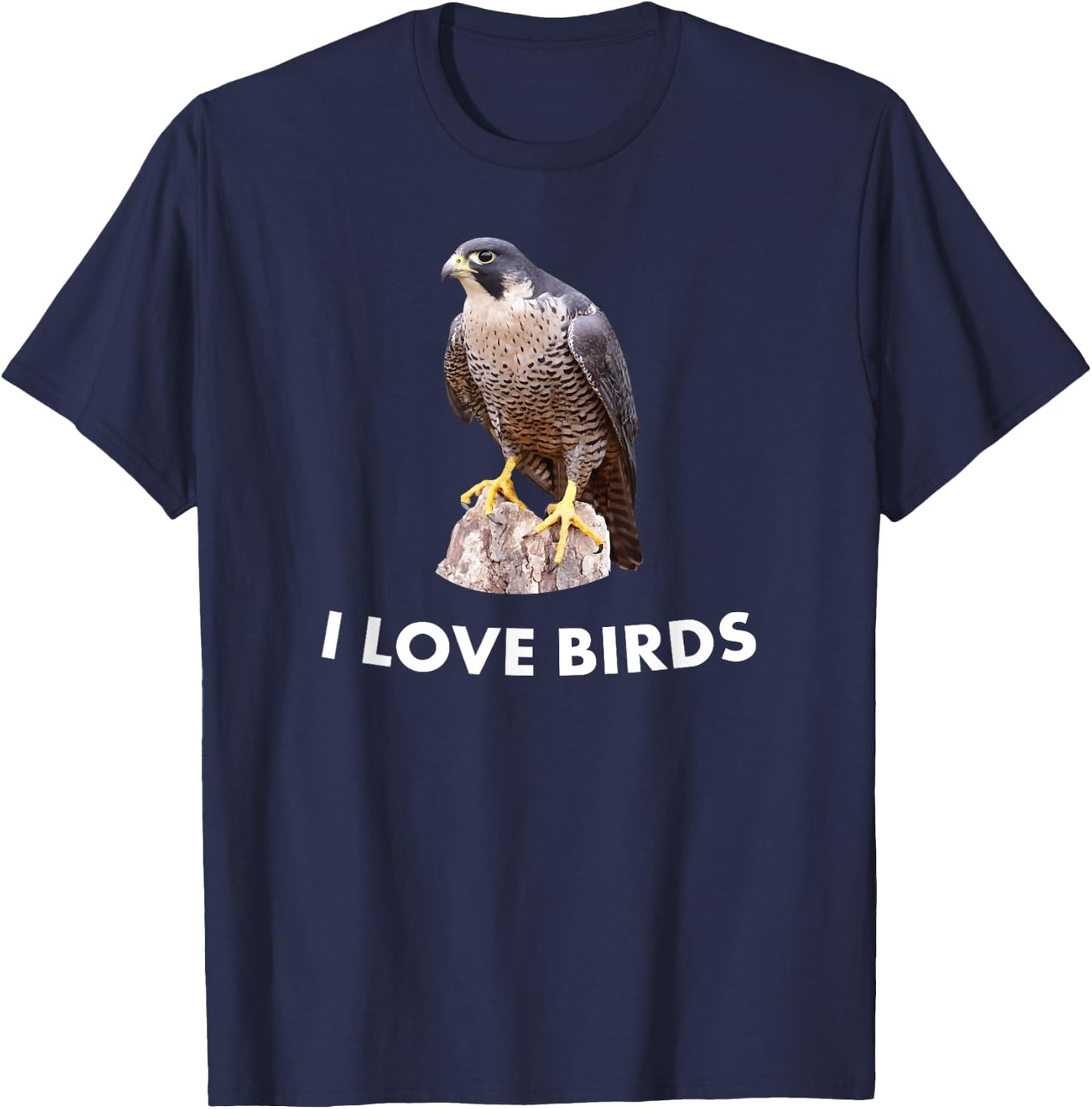 Peregrine Falcon Bird Birding Gift T-Shirt - T-Shirt | Navy