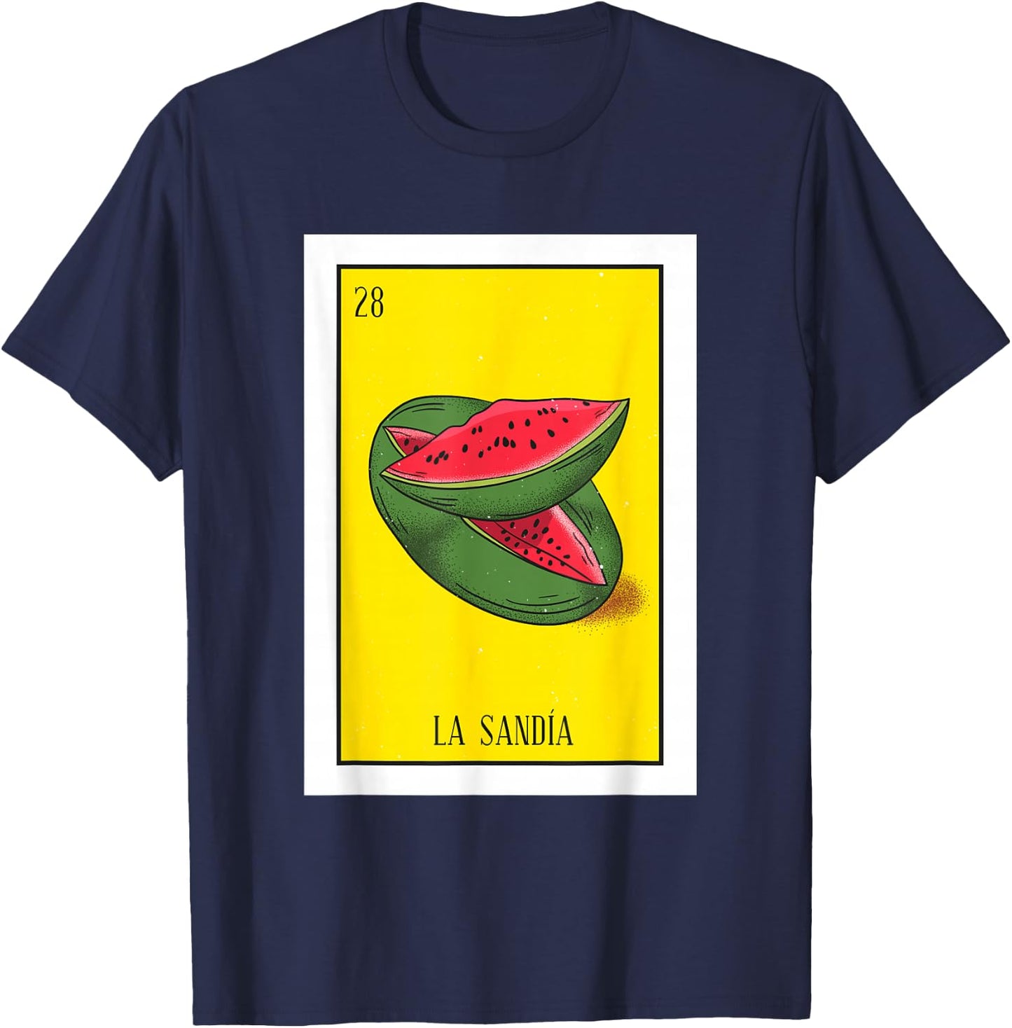 La Sandia Lottery Gift Watermelon Card Mexican Lottery T-Shirt - T-Shirt | Navy