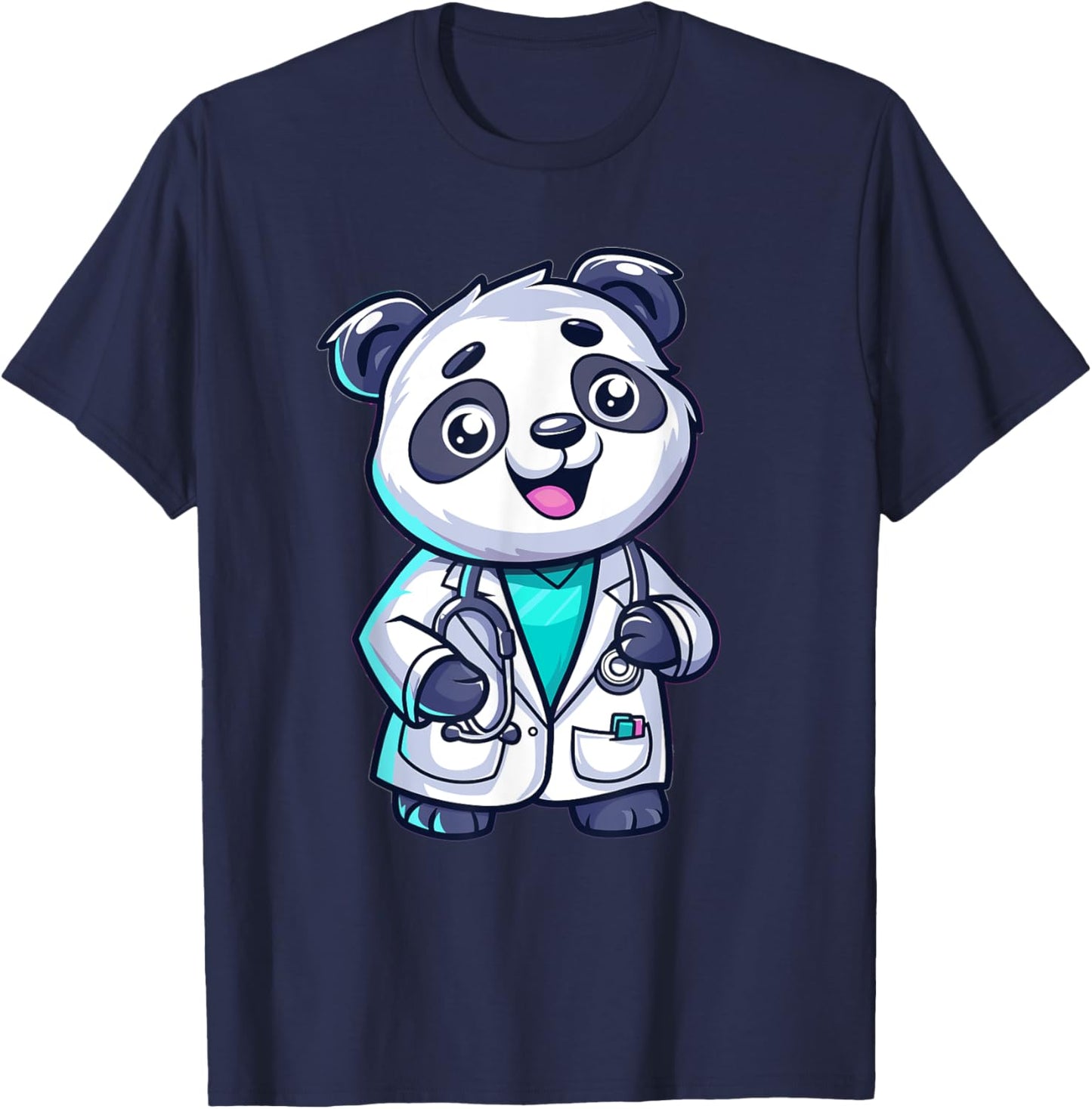 Cute Doctor Panda T-Shirt - T-Shirt | Navy