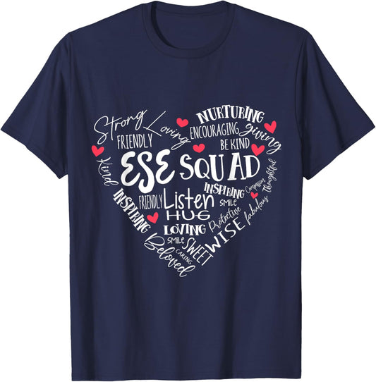 ESE Squad First Last Day Team Exceptional Student Education T-Shirt - T-Shirt | Navy