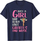 Gift Just A Girl Who Really Loves Giraffes And Music T-Shirt - T-Shirt | Navy