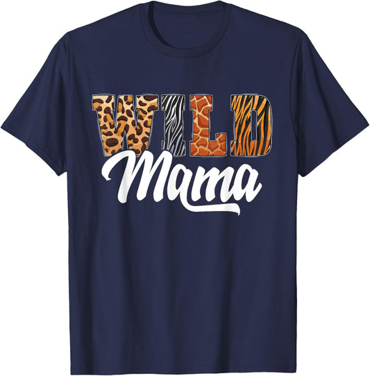 Wild Mama Zoo Born Wild Birthday Safari Jungle T-Shirt - T-Shirt | Navy